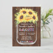 Mason jar country chic geslacht onthullen zonneblo kaart (Staand voorkant)