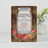 Mason Jar Country Graduation Party Kaart (Staand voorkant)