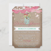 Mason Jar Country Roos Vrijgezellenfeest nodigt ui Kaart (Voorkant)