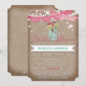 Mason Jar Country Roos Vrijgezellenfeest nodigt ui Kaart (Voorkant / Achterkant)