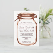 Mason Jar Country Rustic Wedding Invitations Kaart (Staand voorkant)