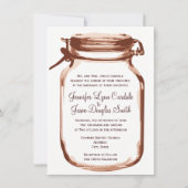 Mason Jar Country Rustic Wedding Invitations Kaart (Voorkant)