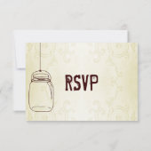 Mason Jar Country Swirls Weddenschap RSVP-kaarten RSVP Kaartje (Achterkant)