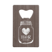 Mason Jar creditcard flesopening bruiloft gunst Creditkaart Flessenopener (Voorkant)