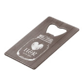 Mason Jar creditcard flesopening bruiloft gunst Creditkaart Flessenopener (Voorkant Gekanteld)