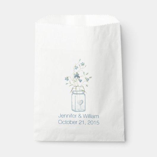 Mason Jar Custom Wedding Favor Bag Bedankzakje (Voorkant)