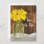 Mason Jar Daisies Barn Wedding Save the Date (Voorkant)