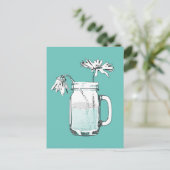 mason jar daisies briefkaart (Staand voorkant)