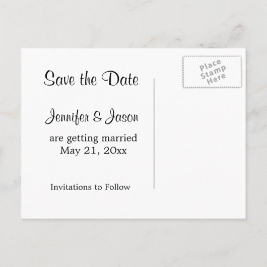 Mason Jar Daisies Briefkaart - Save the Date (Achterkant)