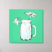 mason jar daisies canvas afdruk (Voorkant)