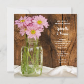 Mason Jar Daisies Country Wedding Rehearsal Dinner Kaart (Voorkant)