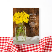 Mason Jar Daisies Country Wedding Rehearsal Dinner Kaart