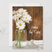 Mason Jar Daisies Country Wedding Save the Date Kaart (Voorkant)