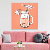 Mason Jar Daisies Dood Canvas Afdruk (Insitu (Woonkamer))