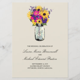 Mason Jar Daisies en Zonnebloemen | Programma Programmakaart