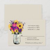 Mason Jar Daisies en zonnebloemen | RSVP (Voorkant / Achterkant)