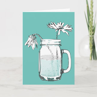 mason jar daisies feestdagen kaart
