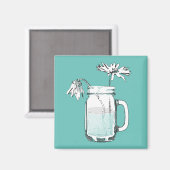 mason jar daisies magneet (Voorkant / Achterkant)