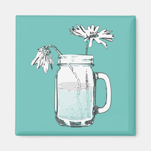 mason jar daisies magneet (Voorkant)