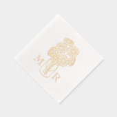 Mason Jar Daisies Monogram Initialen bruiloft Folie Servetten (Rechts)