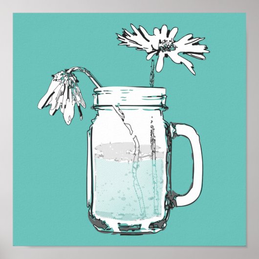 mason jar daisies poster (Voorkant)