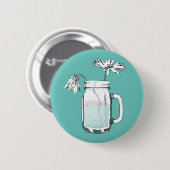 mason jar daisies ronde button 5,7 cm (Voorkant /achterkant)