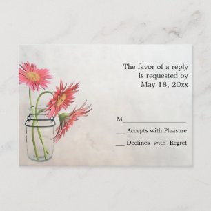 Mason Jar Daisies RSVP-kaarten RSVP Kaartje