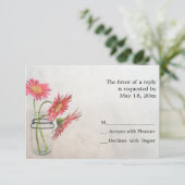 Mason Jar Daisies RSVP-kaarten RSVP Kaartje (Staand voorkant)