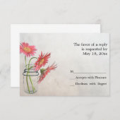 Mason Jar Daisies RSVP-kaarten RSVP Kaartje (Voorkant / Achterkant)