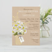 Mason Jar Daisies Rustic Vrijgezellenfeest Kaart (Staand voorkant)
