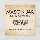 mason jar daisies square visitekaartje (Achterkant)