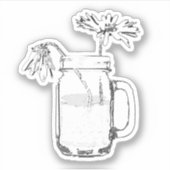 mason jar daisies sticker (Voorkant)