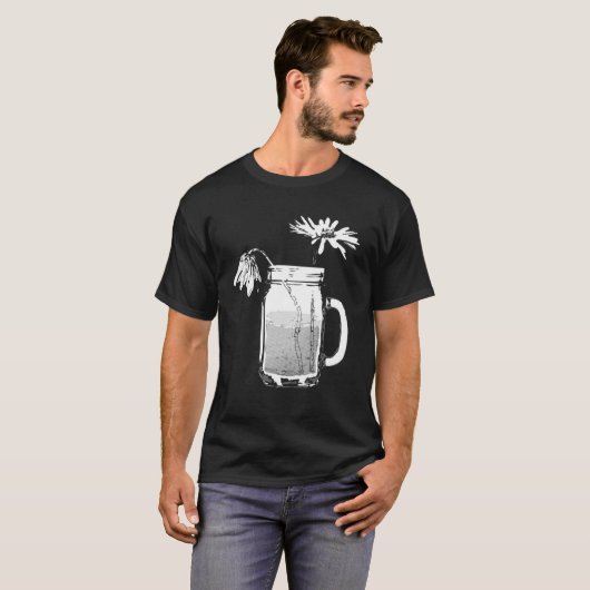 mason jar daisies t-shirt (Voorkant volledig)