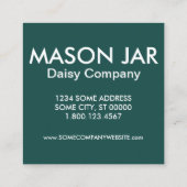 mason jar daisies vierkante visitekaartje (Achterkant)