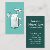 mason jar daisies visitekaartje (Voorkant / Achterkant)