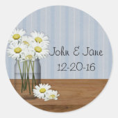 Mason Jar Daisies Wedding Sticker (Voorkant)