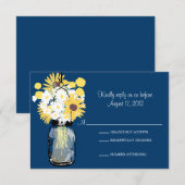Mason Jar Daisies Zonnebloemen & Billy Balls RSVP (Voorkant / Achterkant)