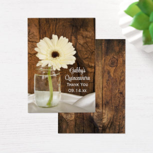Mason Jar Daisy bedankt Quinceañera Favor Tags Visitekaartjes