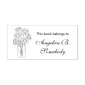 Mason Jar Daisy Flowers Bouquet Bookplate Rubberstempel (Afrduk)