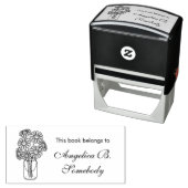 Mason Jar Daisy Flowers Bouquet Bookplate Zelfinktende Stempel (In situ)