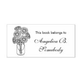 Mason Jar Daisy Flowers Bouquet Bookplate Zelfinktende Stempel (Design)