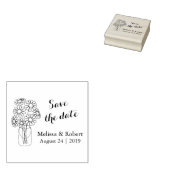 Mason Jar Daisy Flowers Save the Date Wedding Rubberstempel (Gestempeld)