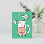 Mason Jar Daisy verdrinkt Briefkaart (Staand voorkant)