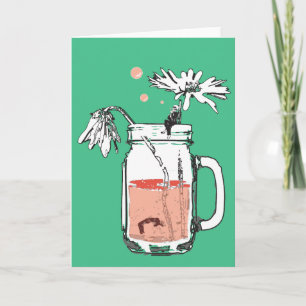 Mason Jar Daisy verdrinkt Feestdagen Kaart