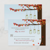 Mason Jar Eik RSVP Kaartje (Voorkant / Achterkant)