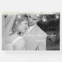 Mason Jar Elegante Onder de Sterren Trouwfoto Gastenboek