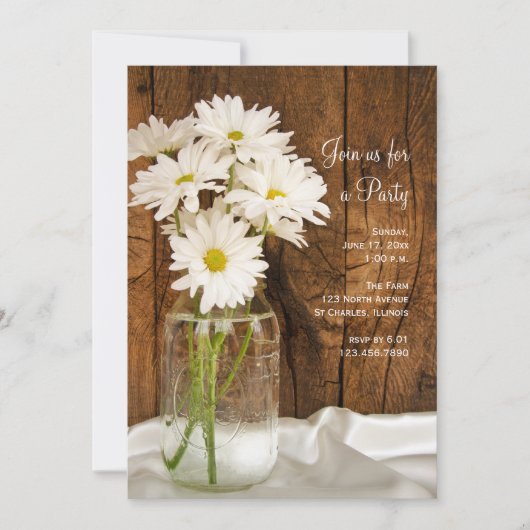 Mason Jar en Daisies Country All Occasion Party Kaart (Voorkant)