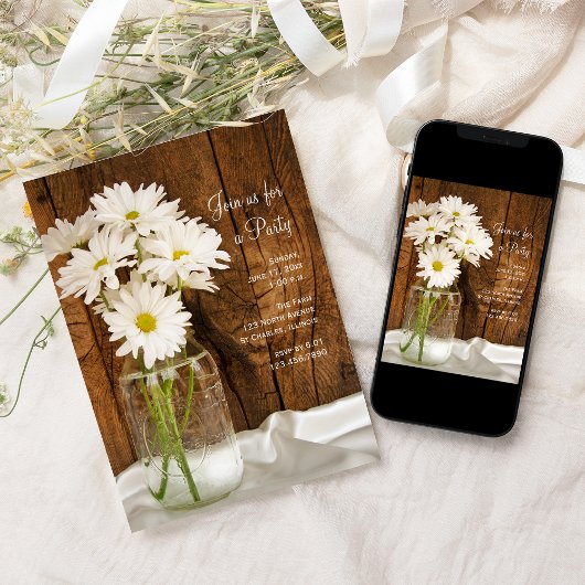 Mason Jar en Daisies Country All Occasion Party Kaart