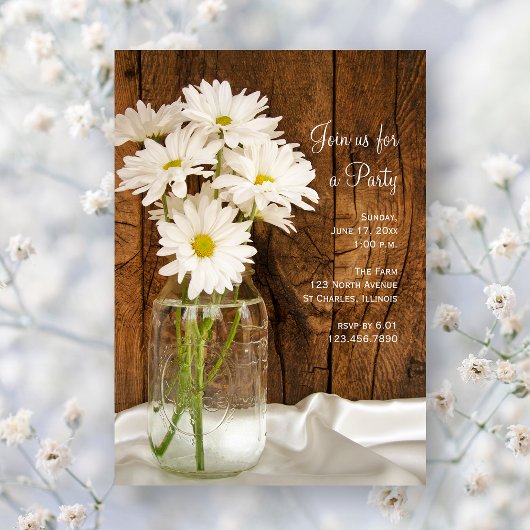 Mason Jar en Daisies Country All Occasion Party Kaart