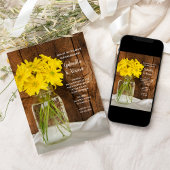 Mason Jar en Daisies Country Engagement Party Kaart
